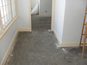 concrete flooring before polish